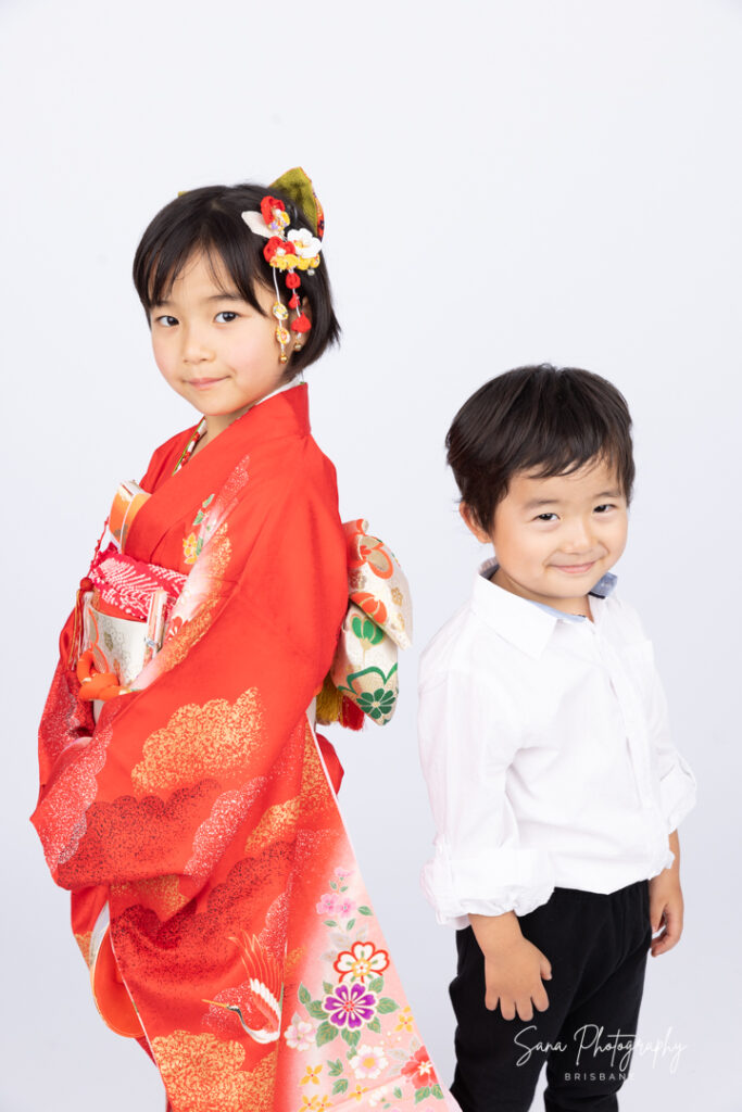 kids kimono studio portrait in Brisbane